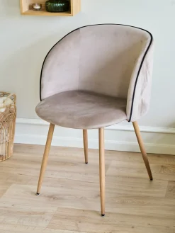 ANNA Spisebordsstol med armlæn i velour