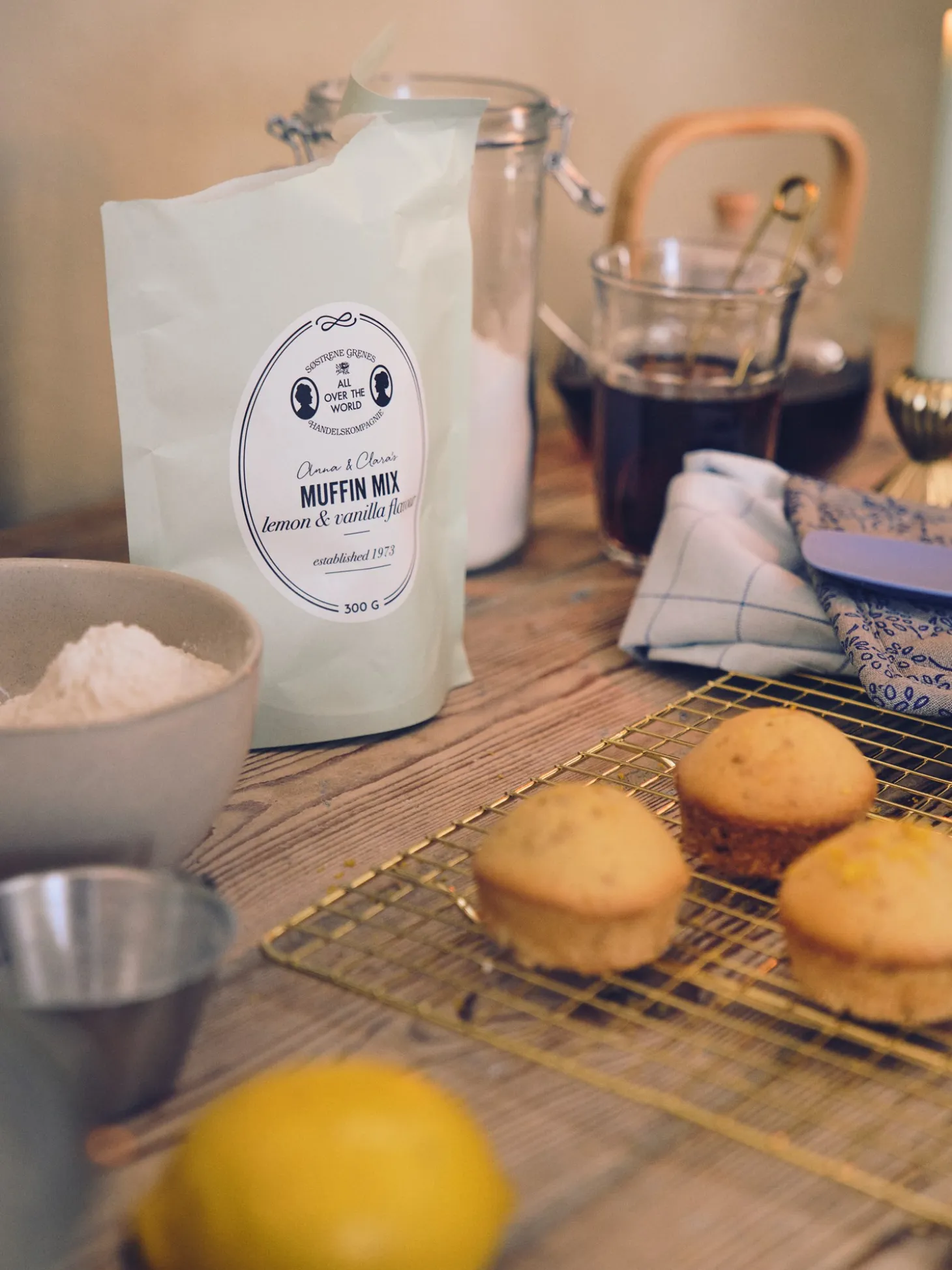 Bageblanding til citronmuffins med vanilje