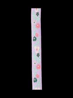Bånd med broderede blomster