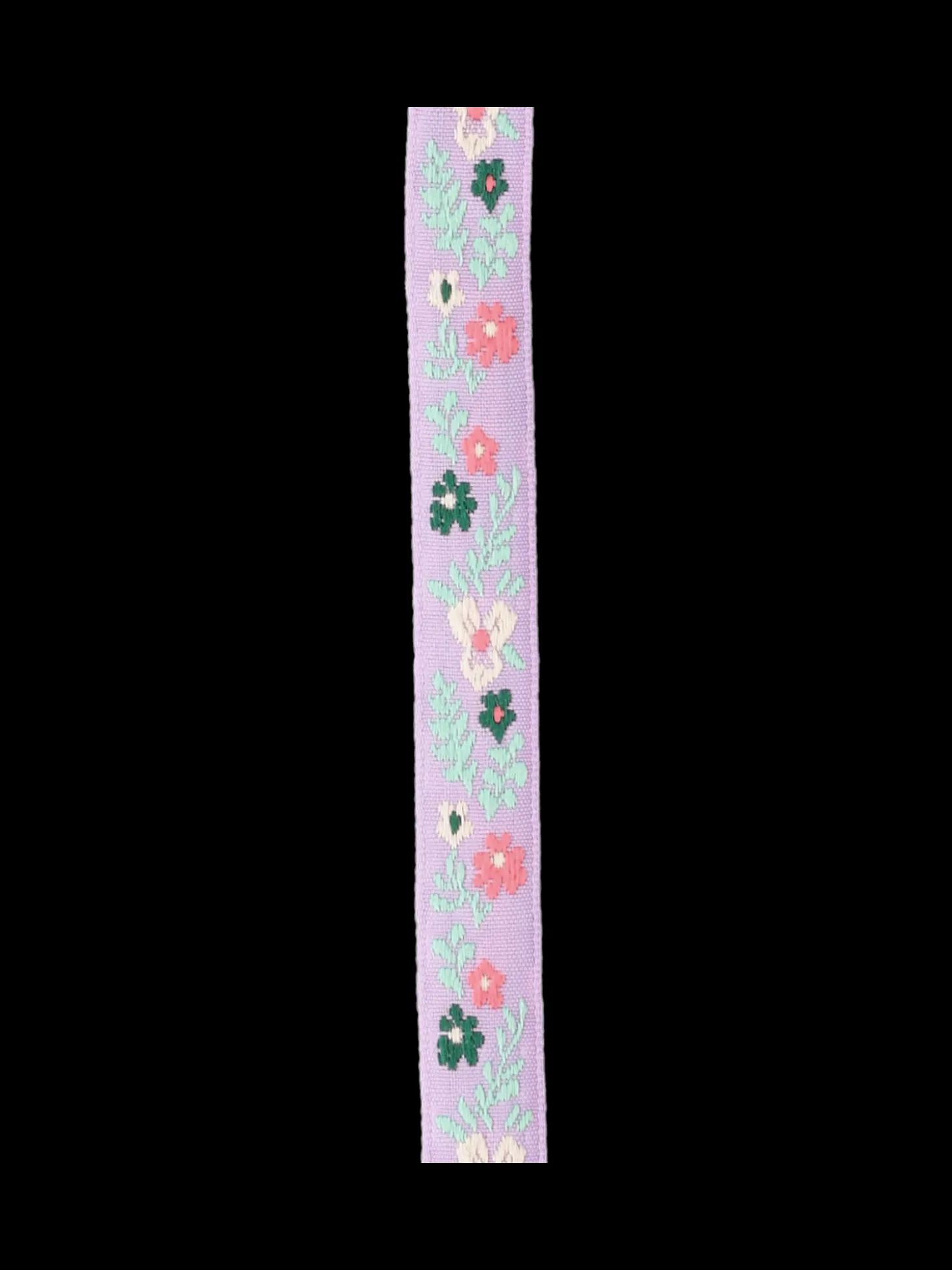 Bånd med broderede blomster