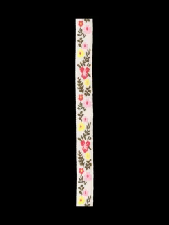 Bånd med broderede blomster
