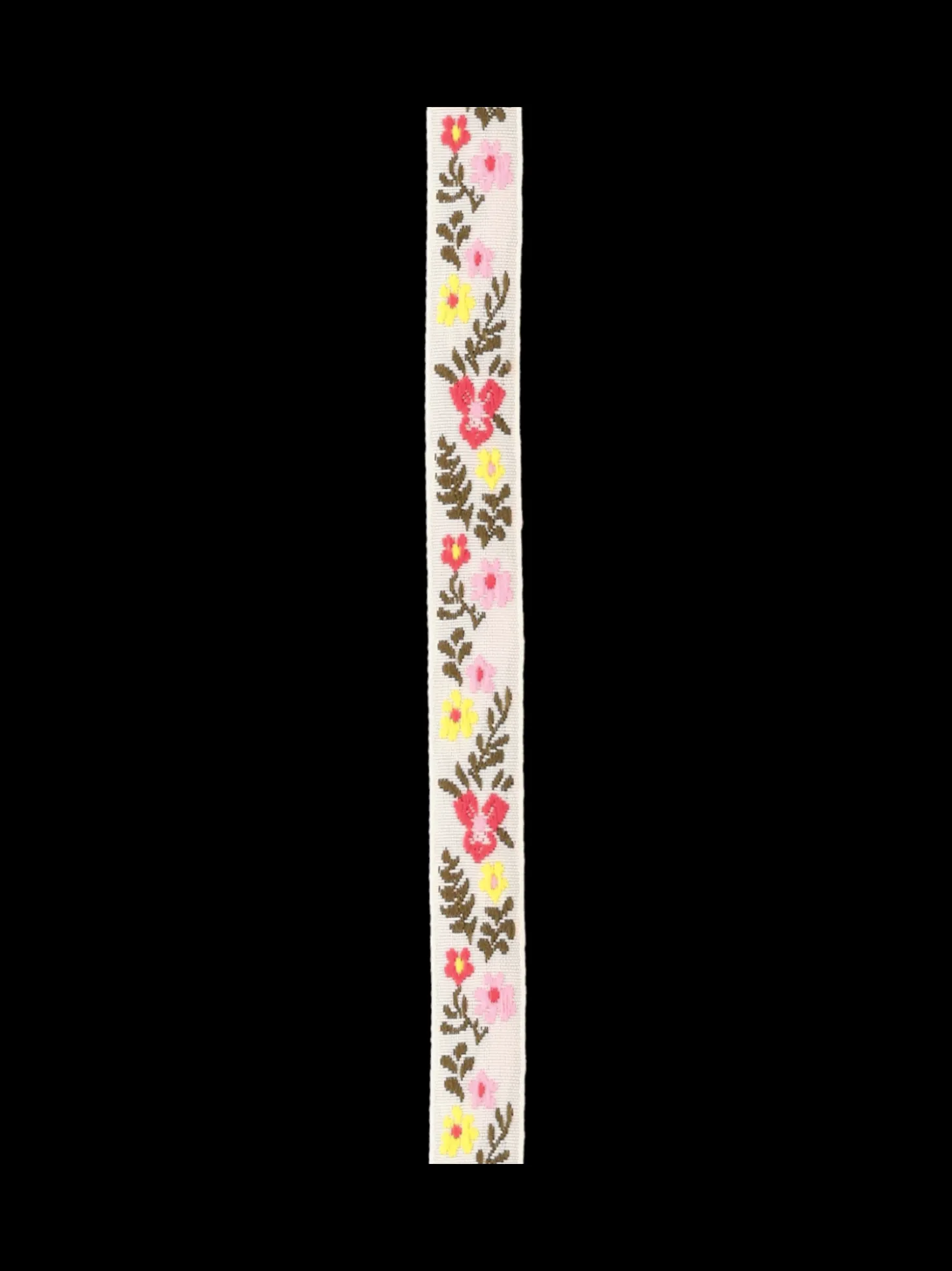 Bånd med broderede blomster