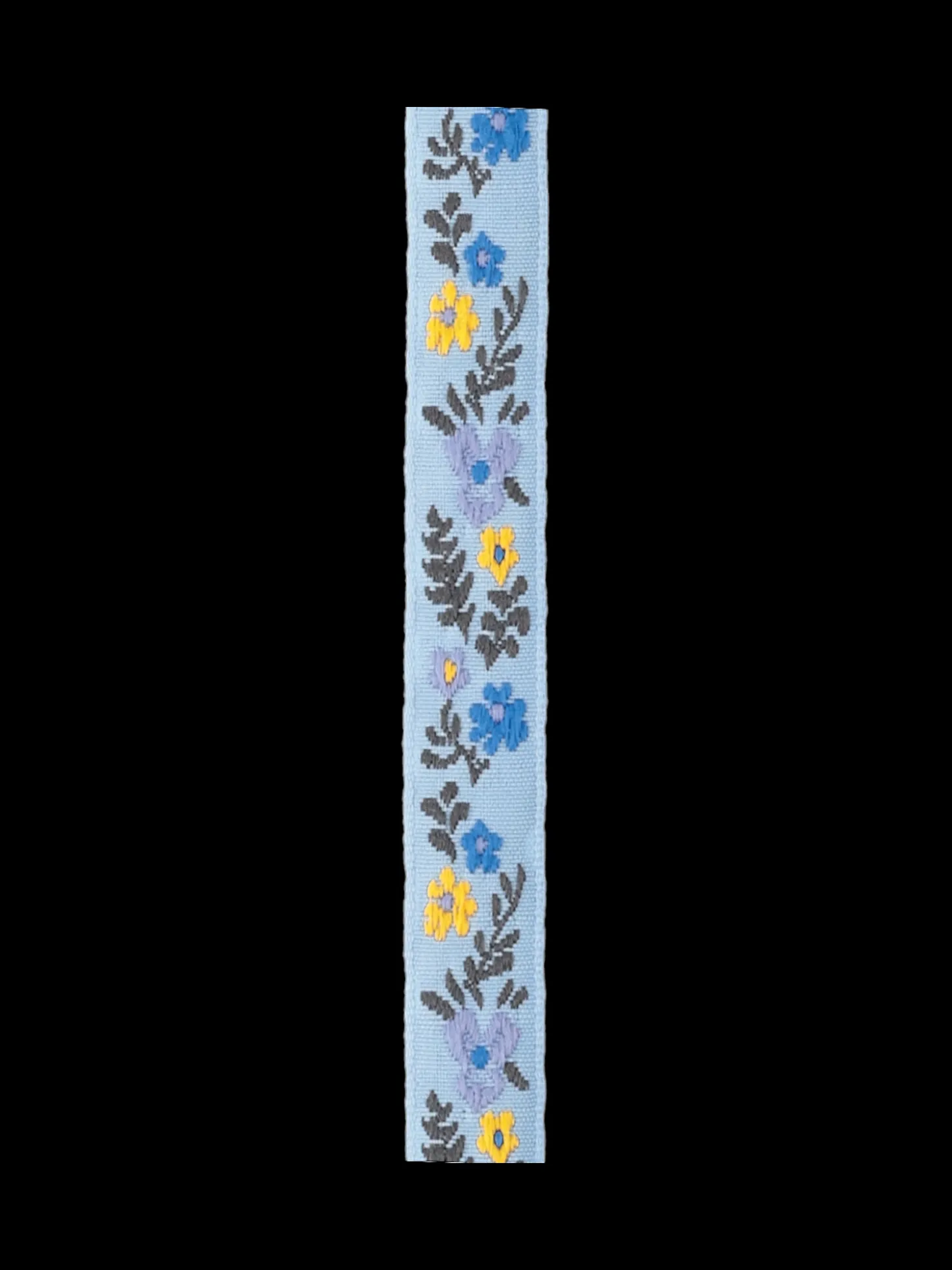 Bånd med broderede blomster