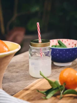 Glas med sugerør