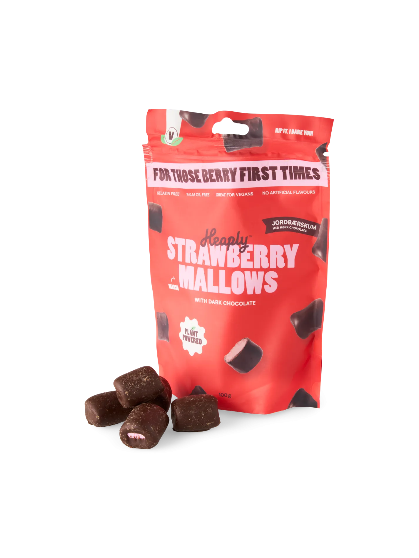 Jordbæskum med chokolade
