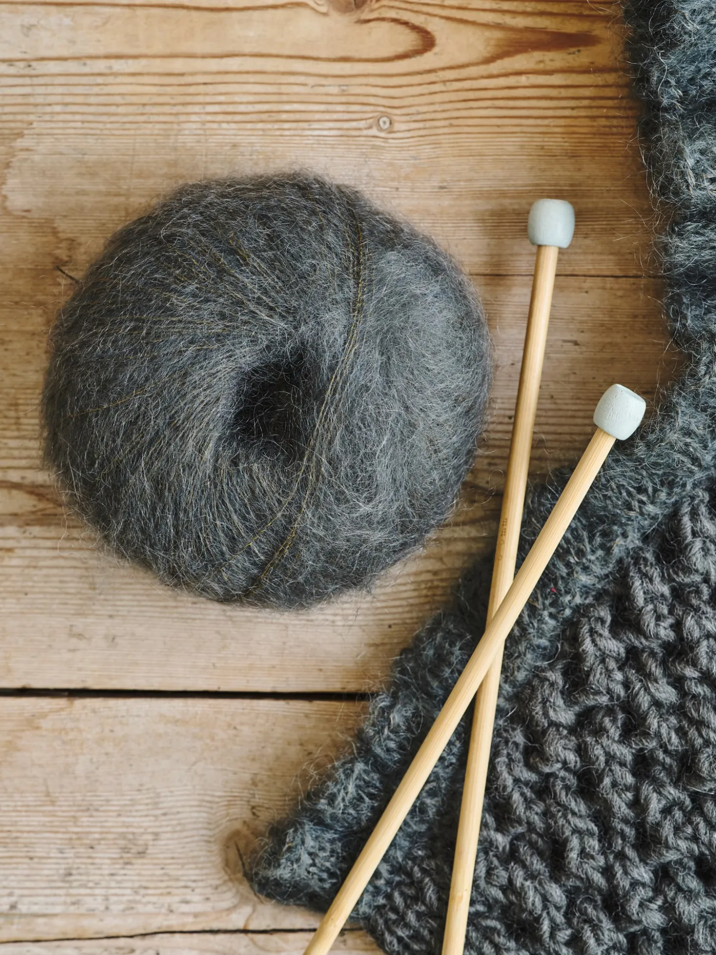Mohairgarn med nylon