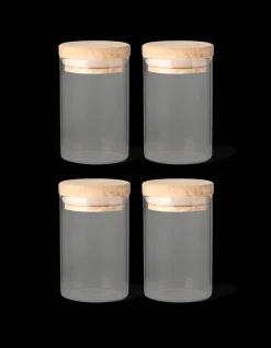 Opbevaringsglas med låg 4-pak